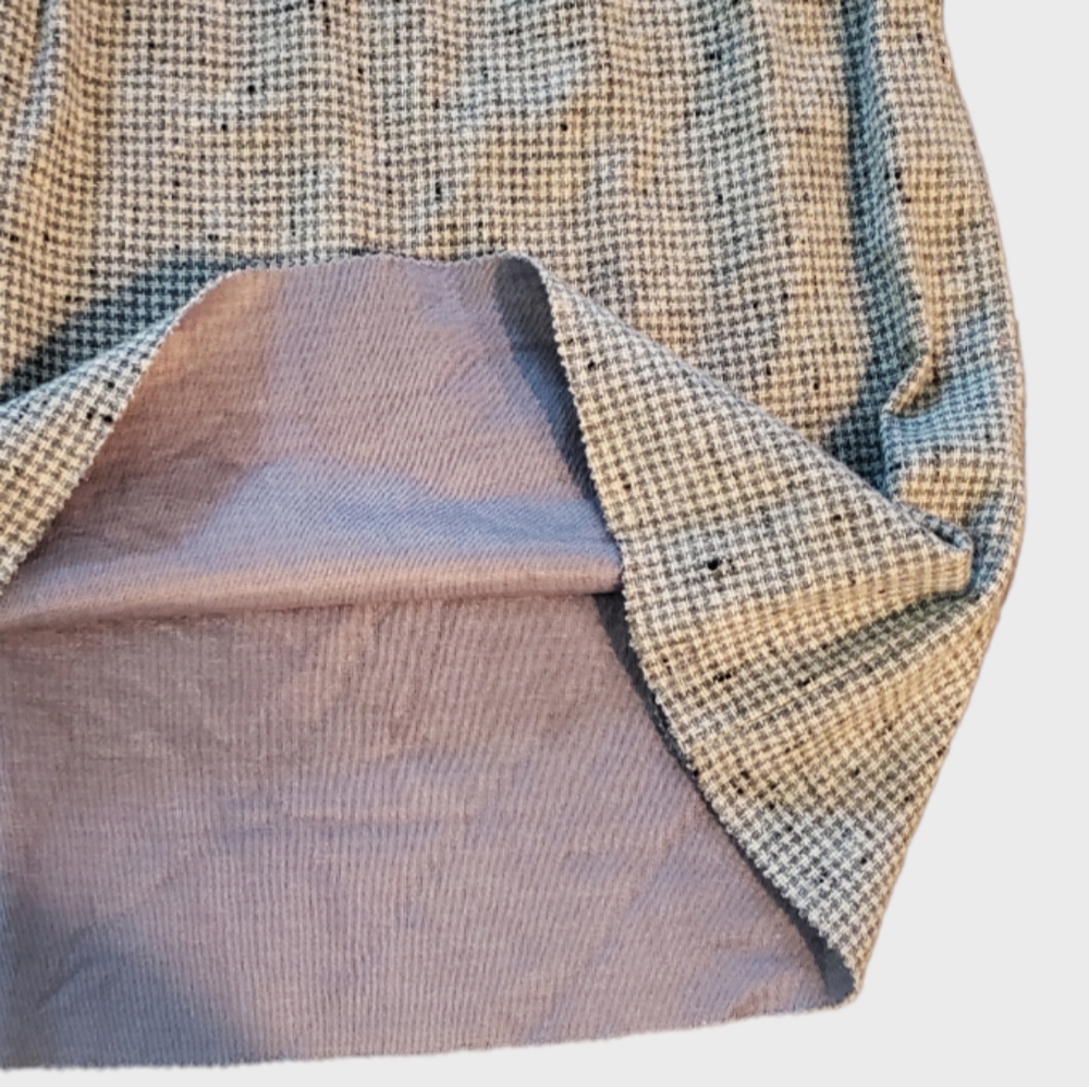 Vintage Skirt Houndstooth Wool Grey XS 1970's - Picture 8 of 10